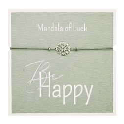 Armband BE HAPPY - Mandala des Glücks Edelstahl