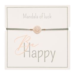 Armband BE HAPPY - Mandala des Glücks roségold