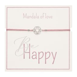 Armband BE HAPPY - Mandala der Liebe Edelstahl